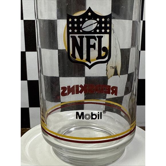 Washington Redskins Vintage Mobil Drinking Glasses 6” Tall - Set of 2 - Picture 3 of 4